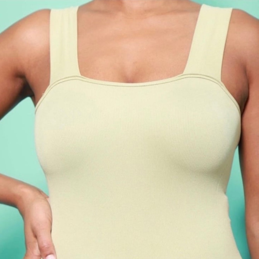 Boutique | Light Green Ribbed Bodysuit